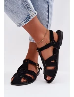 Dámske sandále Roman flat black Belanessa Dámske sandále Roman flat black Belanessa