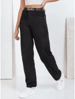Dámske široké čierne džínsy FashionStreet UY2760