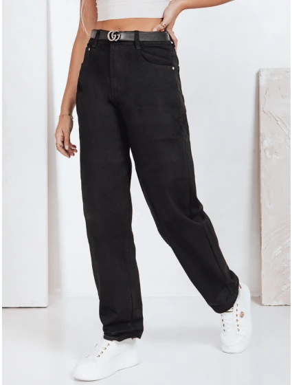 Dámske široké čierne džínsy FashionStreet UY2760