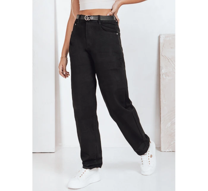 Dámske široké čierne džínsy FashionStreet UY2760