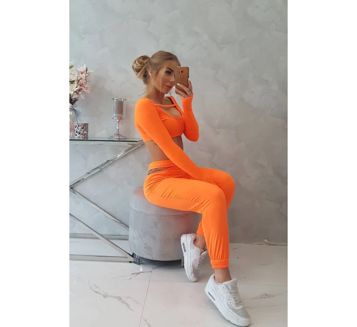 Súprava s blúzkou hore oranžová neónová Súprava s blúzkou hore oranžová neónová