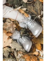 Srebrne Ocieplane Dziecięce Botki Trapery Fobos Srebrne Ocieplane Dziecięce Botki Trapery Fobos