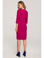 S324 Puzdrové šaty s netopierími rukávmi - slivka