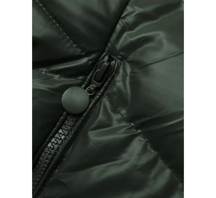 Tmavě zelená dámská zimní bunda model 21246277 - J.STYLE Tmavě zelená dámská zimní bunda model 21246277 - J.STYLE