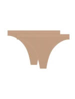 Dámske tangá 2 ks DIM SEAMLESS THONG 2x - DIM - nude