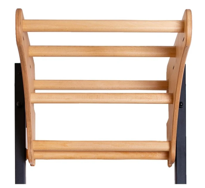 DREVENO-KOVOVÝ GYMNASTICKÝ REBRÍK NA 6 ÚCHOPOV S DREVENOU TYČOU BENCHK 711B