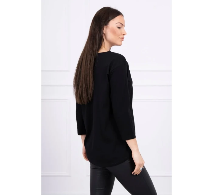 Blúzka s potlačou Originálna čierna Blúzka s potlačou Originálna čierna