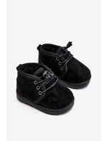 Dívčí šněrovací Sněhové Boty S Kožešinou černé model 21545035 - Boto