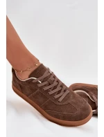 Zamszowe Sneakersy Damskie Big Star SS274676 HI-POLY SYSTEM Brązowe