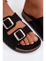 Dámské pantofle s přezkami Černé Oliena