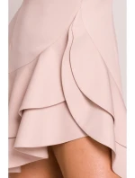 M850 Mini šaty s volánmi - svetlo béžové