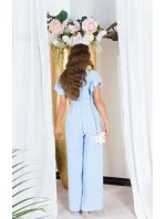 Dámsky overal so širokými nohavicami a opaskom na zaväzovanie 0000OV07814 White - Koucla