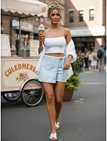 Dámska modrá džínsová sukňa-šortky FashionStreet SY0513