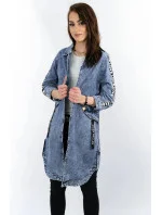 Svetlo modrá voľná dámska džínsová bunda / prikrývka cez oblečenie (C101)