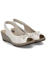 Rieker 624H1-60 dámske kožené sandále na platforme s mašľou