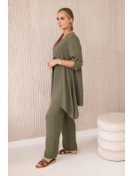 Sada halenky + kalhot s přívěskem khaki Sada halenky + kalhot s přívěskem khaki