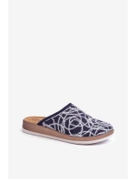 Lesklé dámské pantofle model 21681281 tmavě modré - Inblu