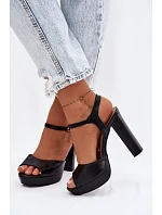 Dámské sandály na vysokém podpatku Černé model 22103026 - Boto Dámské sandály na vysokém podpatku Černé model 22103026 - Boto