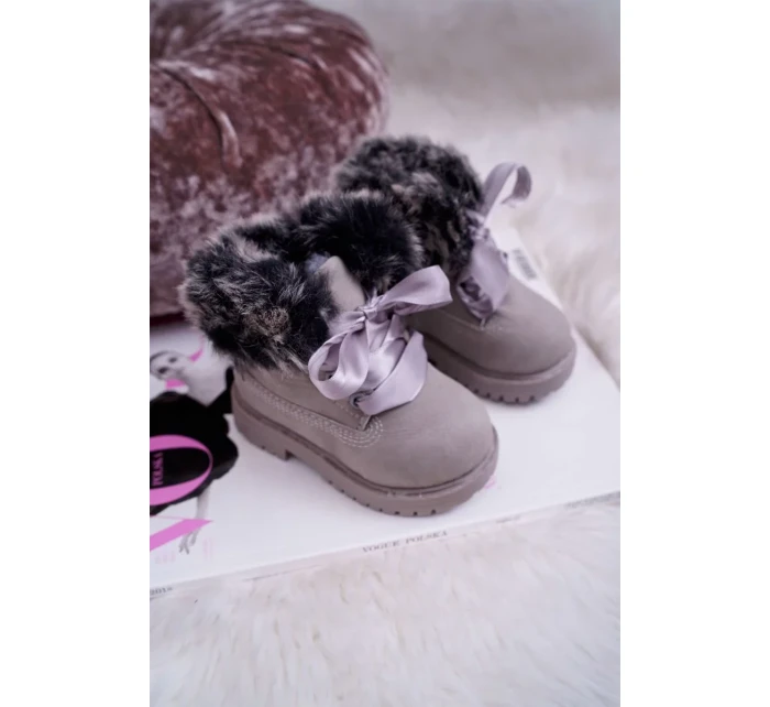 Dětské Kotníkové Boty Zateplené Šedé Tesoro