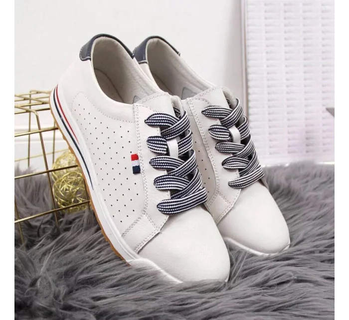 Dámske kožené tenisky PAW312 White - Filippo