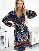 Šifónové šaty 516-1 indický vzor - Numoco