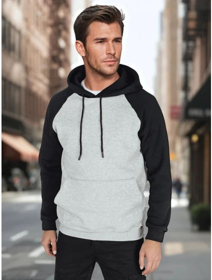 Pánská šedá základní mikina s kapucí Dstreet model 21985976 - FashionStreet