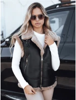 Dámská kožená vesta s ovčí kůží černá Dstreet model 21993168 - FashionStreet