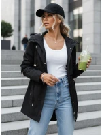 Parka damska przejściowa z kapturem czarna model 22025135 - FashionStreet