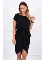 Šaty s obálkou dole černé