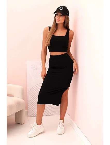 Dámský top a model 22077125 sukně černý - K-Fashion