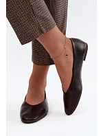 Dámske balerínky s ozdobným prešívaním, čokoládové, Iralia Dámske balerínky s ozdobným prešívaním, čokoládové, Iralia