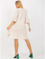 Šaty model 17408037 světle béžové - FPrice Šaty model 17408037 světle béžové - FPrice