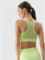 Dámska športová podprsenka s nízkou podporou z recyklovaných materiálov 4F - limetková Dámska športová podprsenka s nízkou podporou z recyklovaných materiálov 4F - limetková