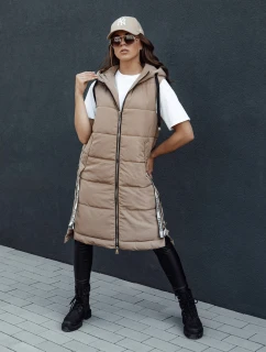 Dámská prošívaná vesta camel Dstreet model 21979696 - FashionStreet