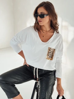 GLAMZONE dámska blúzka oversize s potlačou biela FashionStreet RY2683