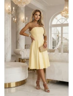641-3 VIVIENNE korzetové midi šaty s opaskom - pastelovo žlté 641-3 VIVIENNE korzetové midi šaty s opaskom - pastelovo žlté