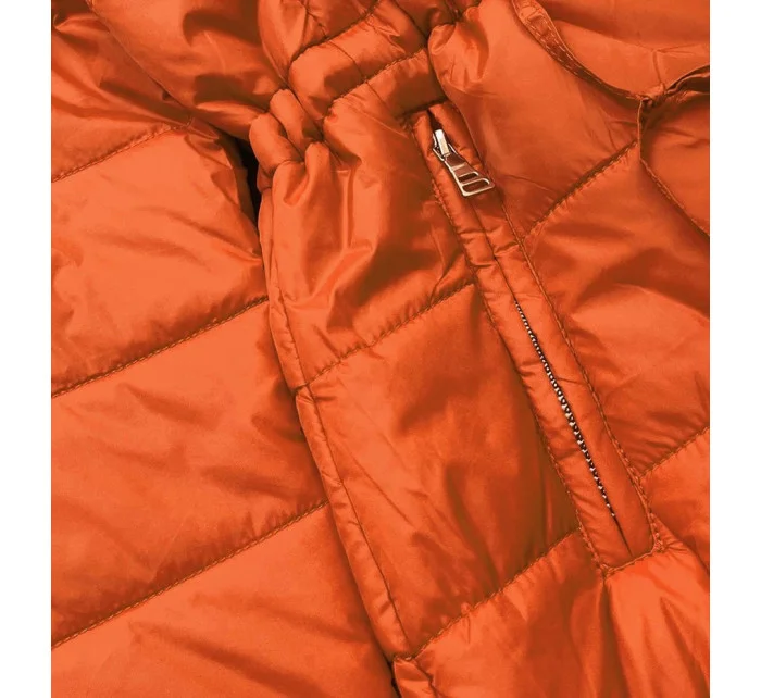 Oranžová obojstranná dámska bunda (W556-1)