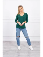 Halenka s výstřihem do V zelená Halenka s výstřihem do V zelená