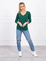 Blúzka s výstrihom do V zelená