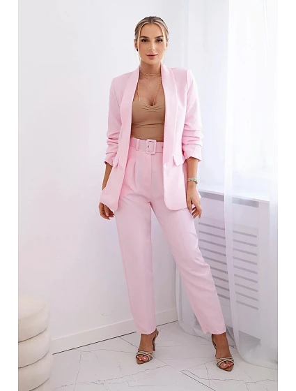 Elegantní souprava saka a kalhot cukrově růžová Elegantní souprava saka a kalhot cukrově růžová