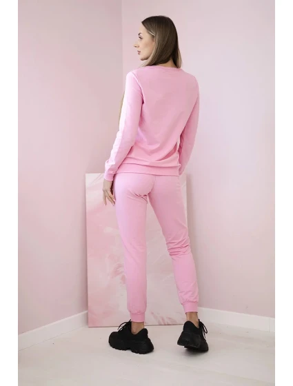 Dámska bavlnená súprava s ozdobnými srdiečkovými cukríkmi ružovej farby Dámska bavlnená súprava s ozdobnými srdiečkovými cukríkmi ružovej farby