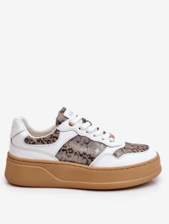 Damskie Wygodne Buty Sportowe GOE LL2N4052 Biało-Beżowe