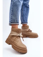 Dámské kotníčkové boty se a šněrováním khaki model 21644678 - Boto Dámské kotníčkové boty se a šněrováním khaki model 21644678 - Boto