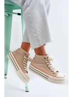 Dámské tenisky na platformě béžové model 21652307 - Boto Dámské tenisky na platformě béžové model 21652307 - Boto