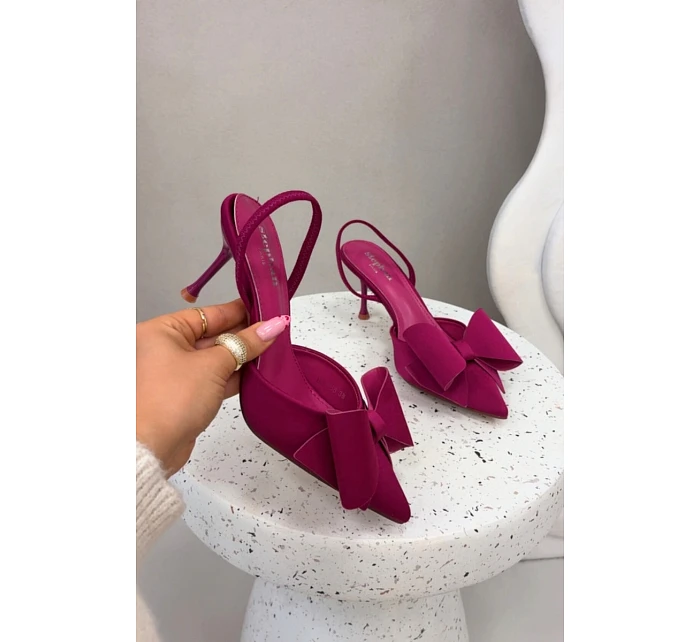 Lodičky s odkrytými patami a mašlí Fuksie Eklevia