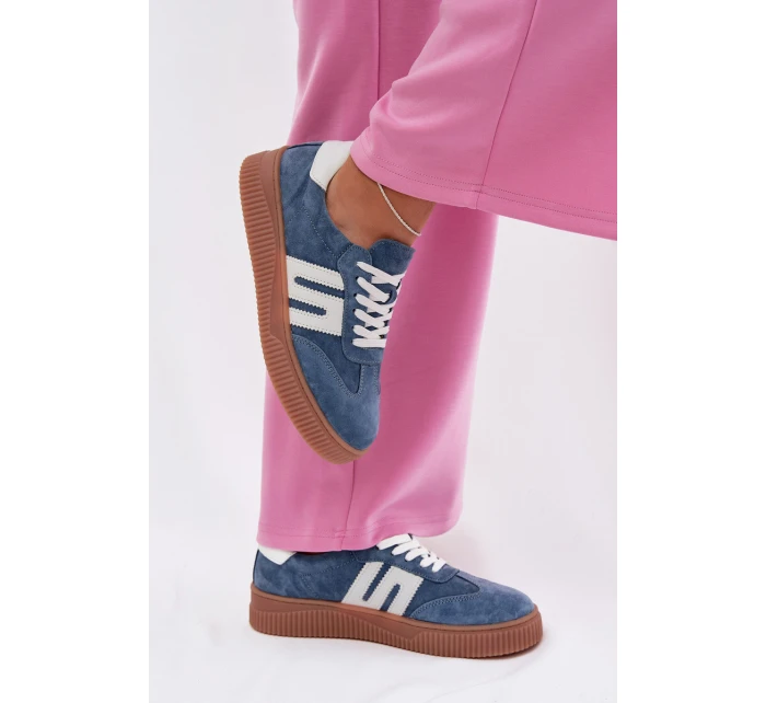 Dámské tenisky z přírodního semiše modré model 22027724 - EVENTO