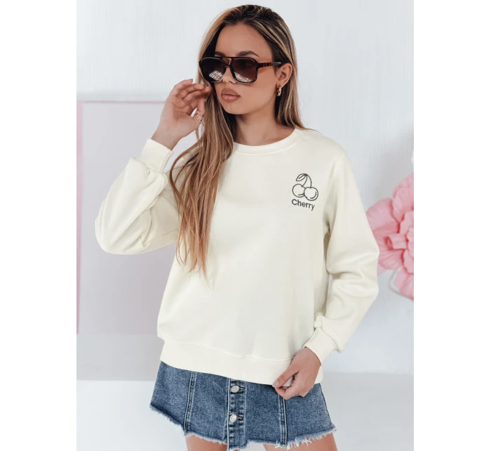 Dámská oversize mikina s výšivkou ecru Dstreet model 21988043 - FashionStreet