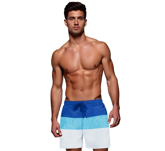 Pánske modro-biele plavecké šortky Dstreet SX2517