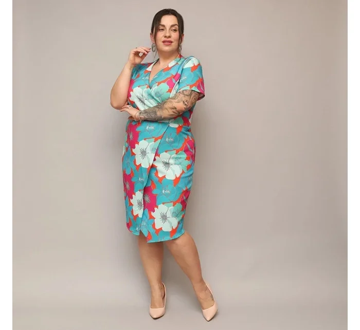 dámské květované šaty v délce ke kolenům model 20070198 - Moon