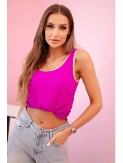 Dámska blúzka na ramienka s ozdobným lemovaním tmavo fialová